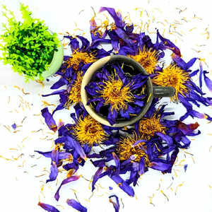 Flores de <span class=keywords><strong>Loto</strong></span> Azul Orgánicas y Saludables, Nymphaea Caerulea, en Bolsa de 0.5 kg, Estándar Alimentario Europeo - Product Image 1