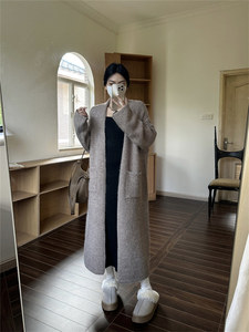 Maxi <span class=keywords><strong>Cardigan</strong></span> in <span class=keywords><strong>lana</strong></span> di alta qualità maglieria ampia aperta in maglia frontale maglioni semplici giacca <span class=keywords><strong>Cardigan</strong></span> lunghi <span class=keywords><strong>Cardigan</strong></span> donna - Product Image 3