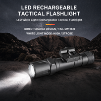Lampe torche tactique LED de 2e génération avec laser vert, montage sur rail de 20 mm, rechargeable, éclairage extérieur, visée