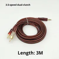 Cable de Audio Lotus de 3.5mm, Uno a Dos, Conector RCA, Revestimiento de PVC, para Teléfono Móvil, Computadora, Subwoofer, Altavoz