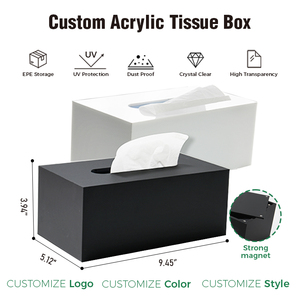 Portarrollos <span class=keywords><strong>de</strong></span> <span class=keywords><strong>Papel</strong></span> Rectangular Moderno en Blanco y Negro Mate, Cajas <span class=keywords><strong>de</strong></span> <span class=keywords><strong>Papel</strong></span> Acrílicas <span class=keywords><strong>para</strong></span> Baño, Decoración <span class=keywords><strong>de</strong></span> Hotel, Fabricación OEM - Product Image 2