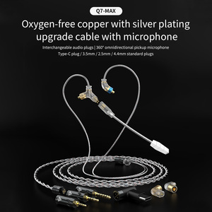 QKZ Q7 MAX 3-in-1 + Type-c <strong>Plug</strong> 2pin + MMCX Born Oxygen-free Copper Silver-plated Upgrade Cable with Boom Microphone for Gaming - Product Image 2