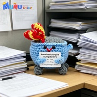 Vente en gros de poupées Amigurumi au crochet faites main personnalisées, modèle Dumpster Fire, avec carte de soutien émotionnel positive, cadeau amusant pour les fournitures de boutiques de cadeaux