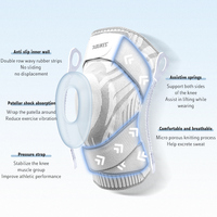 Genouillères de sport respirantes Aolikes pour hommes et femmes, genouillères de protection tricotées noires et blanches avec logo personnalisé C-7730A