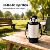Bouteille d'eau pour animaux de compagnie NicePets, nouvelle, 32 oz, 3-en-1 |   Couvercle à double ouverture en acier inoxydable 304 de qualité alimentaire |   Abreuvoir de voyage anti-fuite pour chien et chat