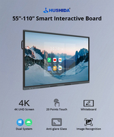 Layar Sentuh Multi Jari 55/65/75/86/100 Inci, Layar LCD Pintar, Papan Tulis Digital Interaktif Elektronik untuk Ruang Rapat