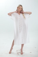 Kaftan de plage maxi oversize en dentelle pour femme, idéal pour l'été et les stations balnéaires – Nouveauté usine