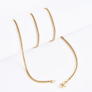 Hot Selling Stainless Steel Chopin Chain <b>Necklace</b> Jewelry Gold Plated Wheat Chains - Product Image 3