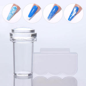 2 Pcs/set Set de tampons pour vernis à ongles en silicone transparent avec grattoir - Product Image 2