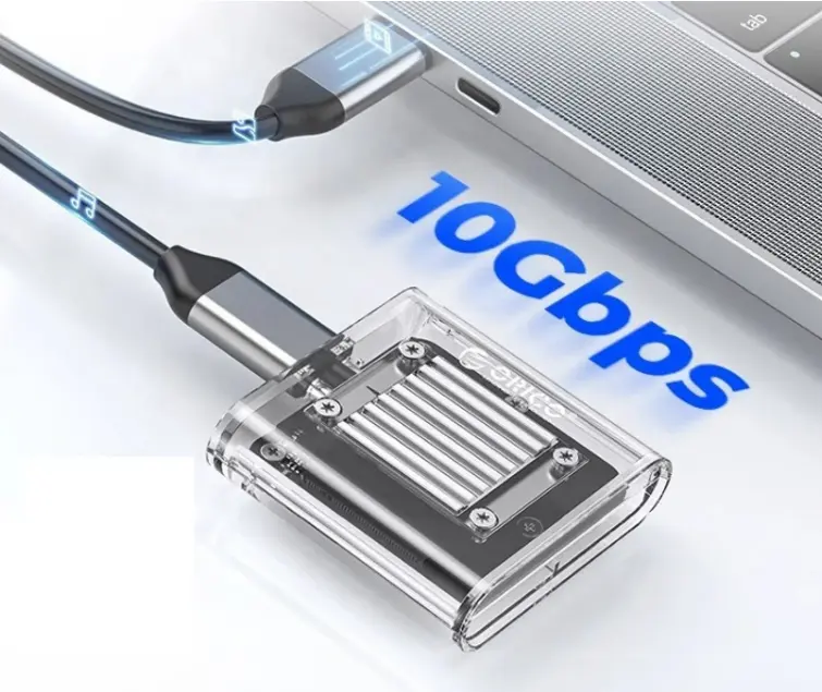 ORICO Mini 2230 M.2 SSD NVMe, kandang 10Gbps M.2 ke USB Tipe C adaptor eksternal transparan NVMe untuk PCIe 2230 SSD
