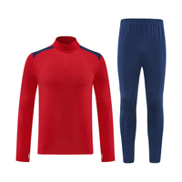 Ensemble de survêtement de football pour hommes avec logo d'équipe brodé sur mesure, veste et pantalon à fermeture éclair
