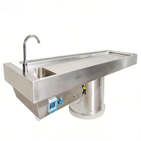 Banc d'autopsie de laboratoire multifonctionnel, table de dissection médicale en acier inoxydable 304 pour morgue