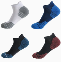 Chaussettes de sport basses unisexes en tissu éponge, colorées, à compression, absorbantes, pour hommes et femmes, vente en gros