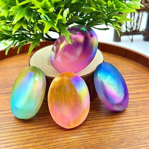 Piedra de Selenita Ovalada CrystaHola al por Mayor, Galvanizada y de Colores, Artesanía Ecológica de Alta Calidad, Tendencia de Moda, Tierra - Product Image 4