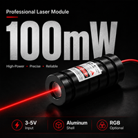 Module laser rouge ZhonNa 100mW, portable, pour DJ, éclairage de scène, KTV, bar, 3-5V, coque en aluminium, équipement laser, pièces et accessoires RGB