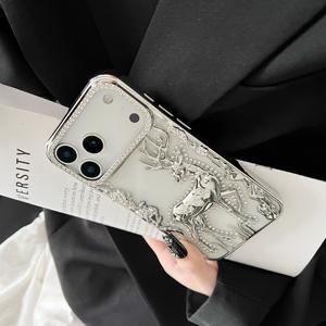 <span class=keywords><strong>Coque</strong></span> de téléphone 3D en forme d'élant/platane plaqué, avec paillettes et diamants, <span class=keywords><strong>transparente</strong></span>, pour <span class=keywords><strong>iPhone</strong></span> Air 17 16 15 14 <span class=keywords><strong>13</strong></span> 12 Pro Max, cadeau de Noël - Product Image 3