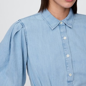 Nuevo Vestido de Verano Transpirable Personalizado, Vestido Camisero Corto de Algodón Suave, Vestido Vaquero Vintage con Pliegues para Mujer - Product Image 2