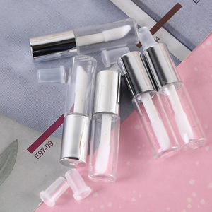 Meilleur prix, flacon rond transparent moderne créatif de 10 ml, flacon vide pour gloss à lèvres avec un grand pinceau, étiquette privée - Product Image 5