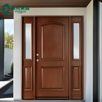 Puerta Doble de Madera Sólida de Lujo Personalizable, Tallada a Mano, para Entrada Principal de Villa, Estilo Clásico Europeo de Palacio