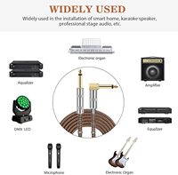 Grosir Pabrik steker sudut kanan gitar kepang instrumen Audio kabel Bass 6.35mm TS sampai 1/4 dalam kabel gitar listrik