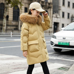 Manteau d'hiver imperméable long pour petites filles avec veste en fourrure véritable pour les tout-petits - Product Image 3