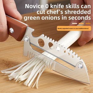 Cortador de Cebollín Manual Multifuncional para el Hogar, de Acero Inoxidable, Reforzado, Siete en Uno, Pelador de Frutas y Verduras, Utensilios de Cocina - Product Image 3