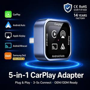 Adaptador Inalámbrico CarPlay Samsung Dex, Dongle CarPlay para Auto, OEM ODM de Fábrica, 5 en 1, Android Auto, CE RoHS FCC, MOQ Bajo - Product Image 1