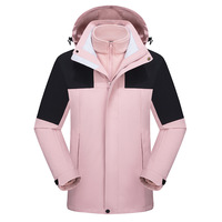 Nouvelle veste décontractée d'automne 3-en-1 imperméable, coupe-vent, chaude et respirante avec applications lapin, unisexe, col montant, fermeture éclair sur le devant