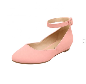 Zapatos Planos de Ballet Color Rosa con Correa en el Tobillo y Cierre de Hebilla, de Ante Sintético, Punta Cerrada, Cómodos, para Mujer, para Todas las Temporadas - Product Image 3