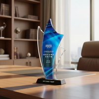Coupes de trophées en cristal personnalisées, récompenses en verre pour la reconnaissance des employés d'entreprise, champions sportifs, anniversaire de partenariat