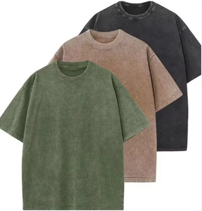 T-shirt en coton surdimensionné personnalisé pour homme, manches courtes, col rond, imprimé lettres, coupe décontractée, respirant, tricoté, écoresponsable - Product Image 3