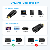 Adaptador HDTV a VGA de 1080P con Conector de Audio de 3.5mm, Material ABS, Convertidor HDTV a VGA para PC/Decodificador, Plug-and-Play