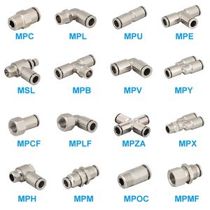 MPL一触式M5 1/8 “1/4” 3/8 “1/2” L型黄铜气动金属接头管道空气配件90 ° 公弯头推拉连接器 - Product Image 6