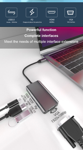 MARCH EXPO USB C HUB 4 in 1 Docking Station tipo C Dock con due Video uscita VGA HDTV PD100W e USB-A per computer portatile telefono PC - Product Image 4