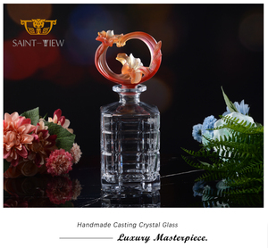 Decantador de Perfume de Cristal Bohemia de Lujo, Hecho a Mano, con Tapones de Flores, 750 ml - Product Image 4