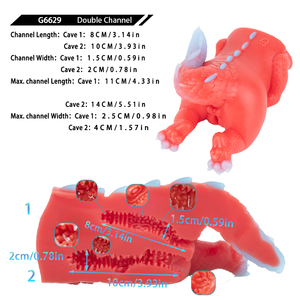 GEEBA <span class=keywords><strong>Fantasy</strong></span> Rood/Blauwe Draak Mannelijke Masturbator Siliconen Volwassenen Mannelijke Onahole Zak Pussy Realistische Vagina Stimulator Mannelijke Seks Speelgoed - Product Image 4