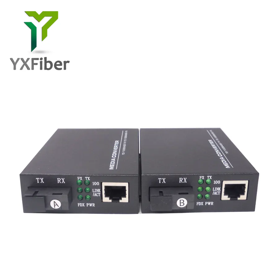 Équipement de télécommunication 10 /100/ 1000 mbps Gigabit Ethernet WDM Media Converter 20km SC Fibre Optique SFP vers RJ45