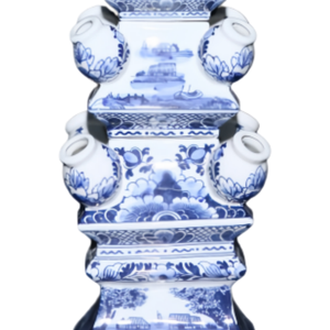 Vase en <span class=keywords><strong>porcelaine</strong></span> bleu et blanc authentique <span class=keywords><strong>de</strong></span> style <span class=keywords><strong>Delft</strong></span>, ornement décoratif en céramique chinoise peint à la main - Product Image 5