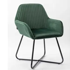Venta al por mayor de lujo nórdico interior hogar terciopelo Casual sillón verde acento silla