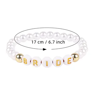 PAFU Bachelorette Bridesmaid Proposal Gifts Bride Babe Beaded Bracelet Set
