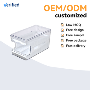 Boîte de rangement multifonctionnelle pour œufs et boissons, organisateur alimentaire transparent empilable pour réfrigérateur - Product Image 2