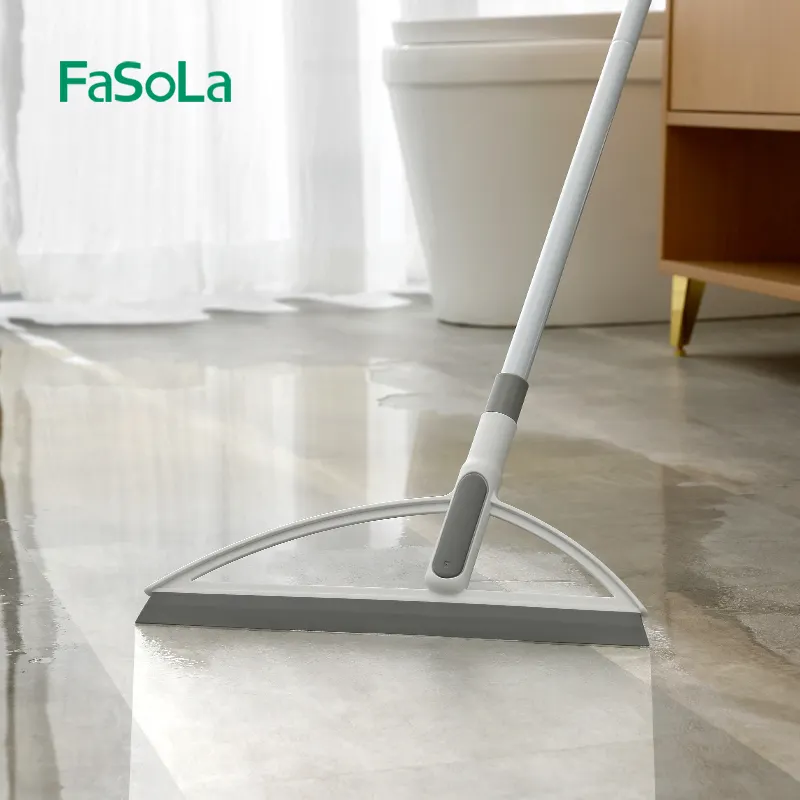 FaSoLa çok fonksiyonlu sihirli süpürge kauçuk silecek süpürge zemin banyo için uzun saplı zemin kazıma süpürge