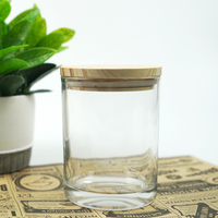 Vente en gros de pots à bougies en verre transparent noir mat de 200 ml, 220 ml, 300 ml, avec fond rond et couvercle, pour bougies en cire de soja
