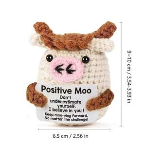 110 Styles fait à la main positif pomme de terre inspirant tricoté poupée soutien émotionnel positif Moo tricoté positif Crochet <span class=keywords><strong>vache</strong></span> - Product Image 1
