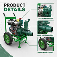 Pompe d'irrigation centrifuge à flux mixte diesel pour usage agricole, haute pression personnalisée, certifiée CE, garantie 2 ans