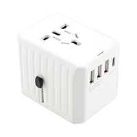 Adaptateur secteur multi-prises Chargeur mondial avec 3 ports USB et Type-C PD/QC3.0 Matériel ignifuge Adaptateur de voyage