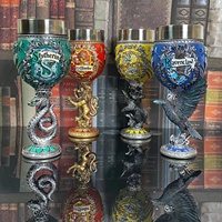 Chopes à bière en acier inoxydable avec poignée, thème Quatre Grandes Maisons Magiques, grande capacité, design vintage de luxe léger, idéales comme cadeau souvenir