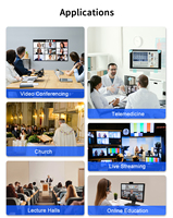 Système de visioconférence 4K avec caméra PTZ, zoom optique 12x, suivi IA, NDI HX2 pour diffusion en direct d'églises, diffusion en direct et éducation