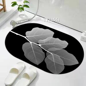 חם מוכר באיכות גבוהה חדר אמבטיה מחצלת דיאטום מהיר יבש אמבט שטיח שטיח אנטי בקטריאלי קומה דלת סגלגל גומי - Product Image 1