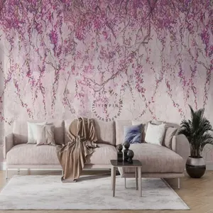 美丽的紫藤壁纸海报墙壁装饰花卉壁画